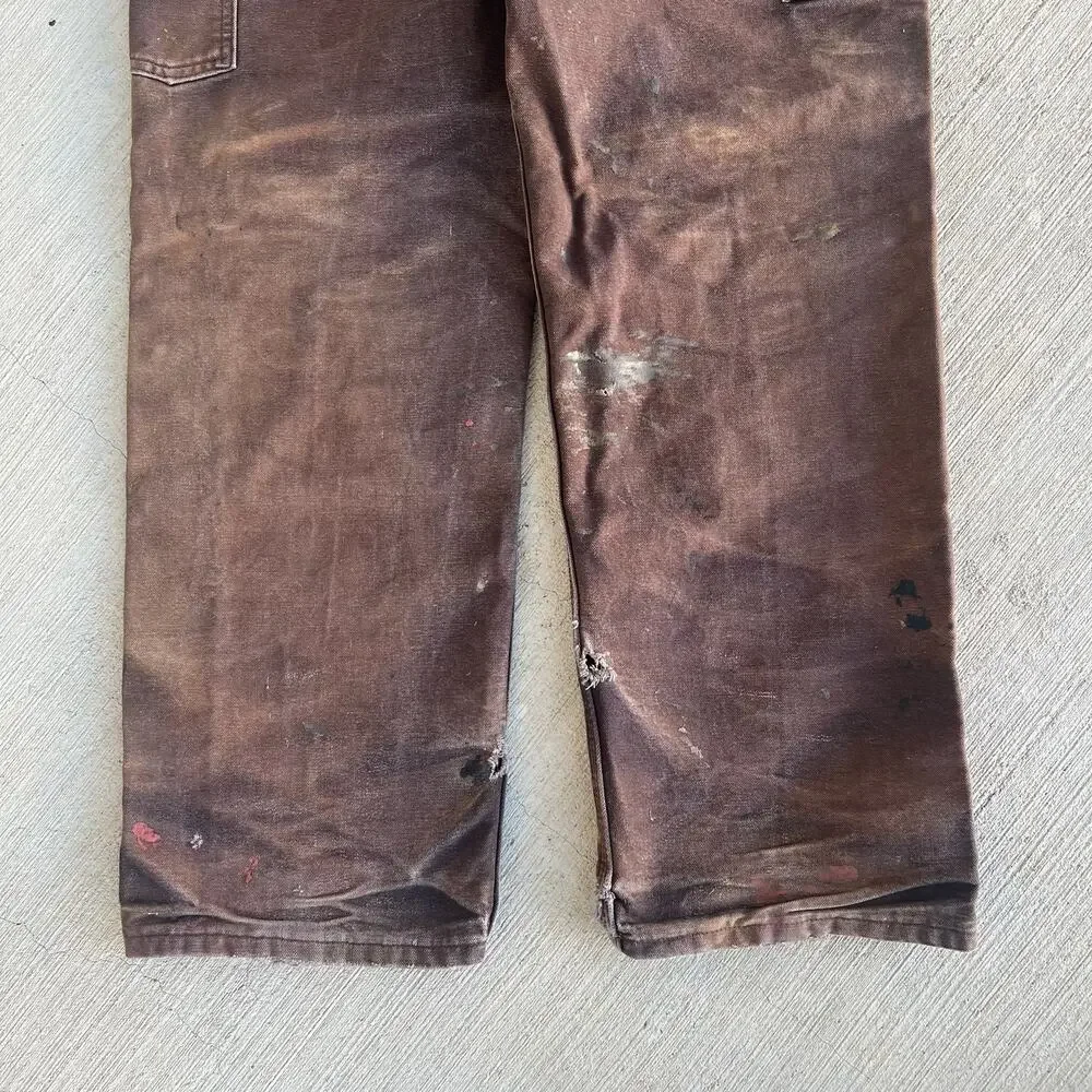 Carhartt faded brown double knee work wear carpenter pants